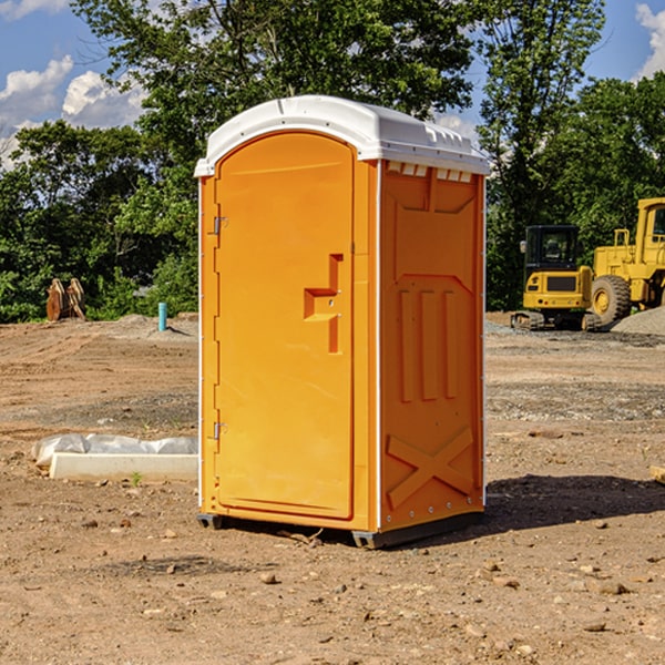 how often are the portable restrooms cleaned and serviced during a rental period in Whispering Pines